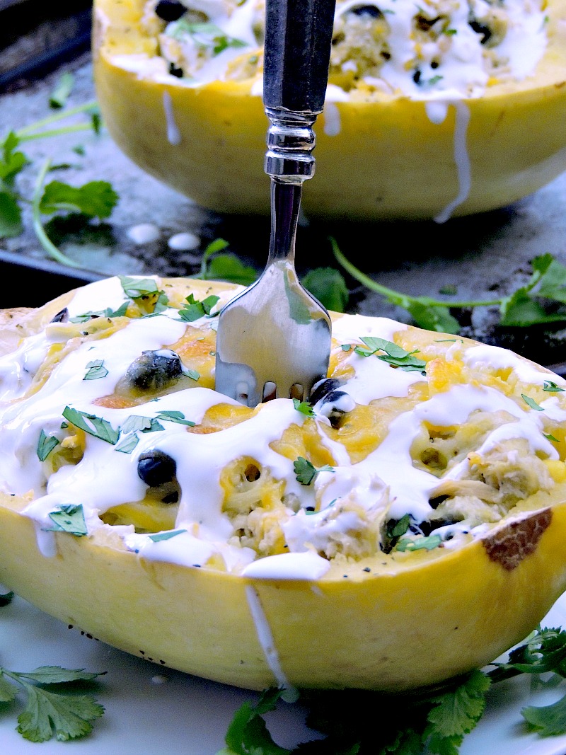 Spaghetti Squash Chicken Enchilada Bowls Bobbi's Kozy Kitchen