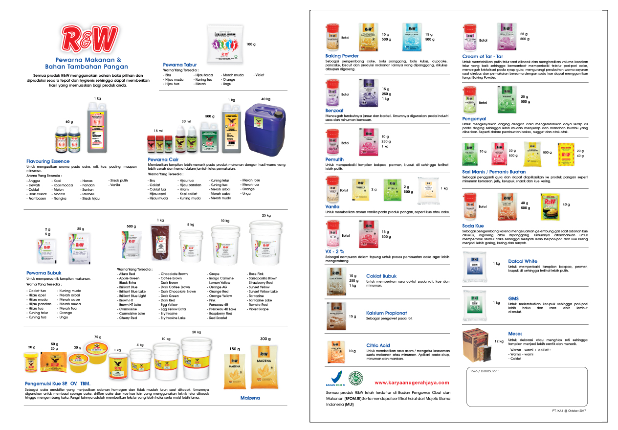 Katalog Produk RW PT. Karya Anugerah Jaya