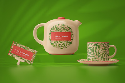 Download Free Tea Set Mockup PSD Mockups.