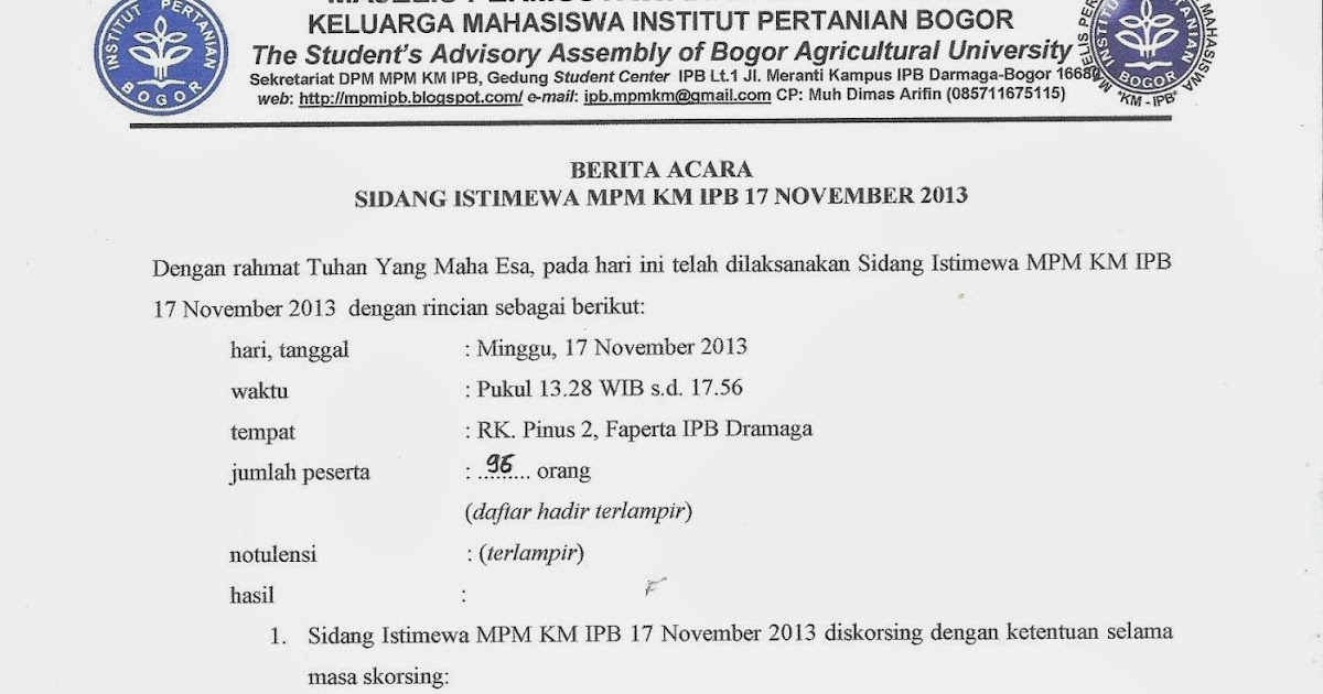 Surat Berita Acara Pemilihan Rt. / Doc Susunan Acara