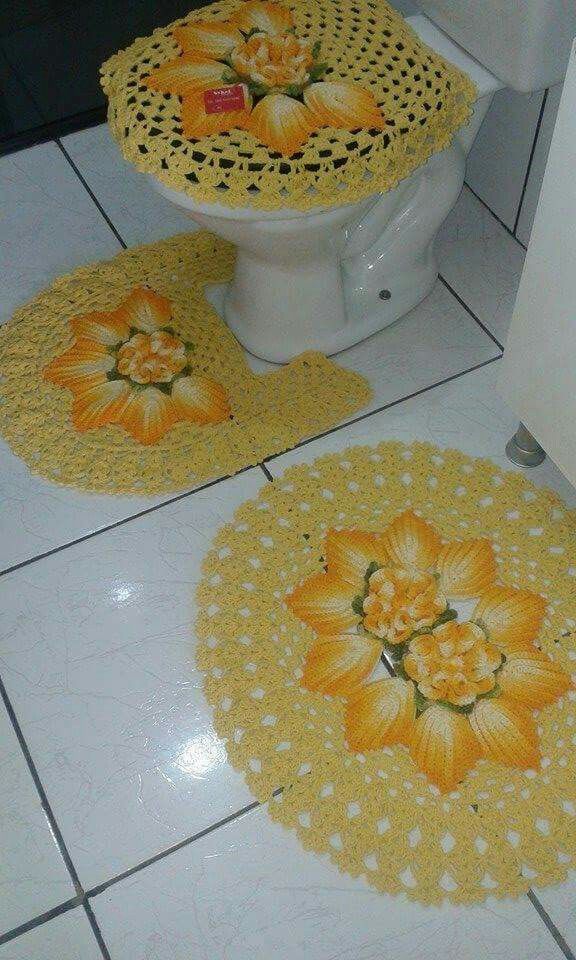 Imagenes, fantasia y color: IDEAS EN JUEGOS DE BAÑO EN CROCHET
