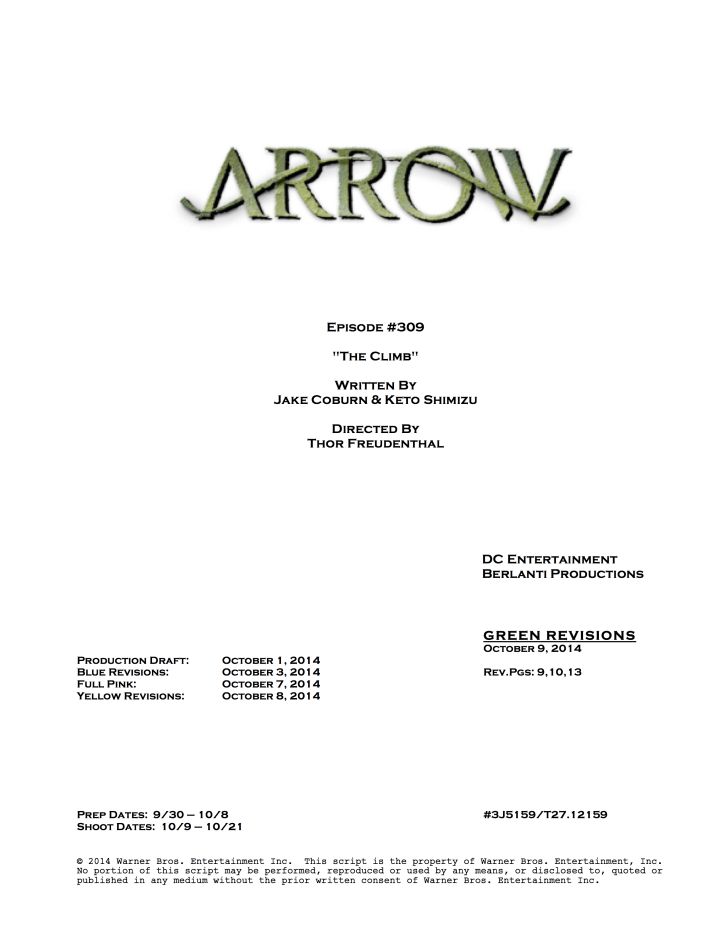 Arrow - Episode 3.09 - Title Revealed