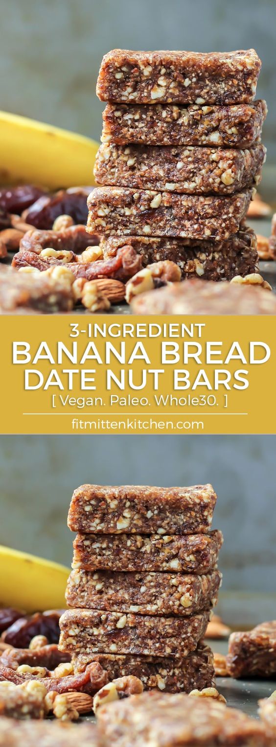 Banana Bread Date Nut Energy Bars [ copycat recipe ] The Dinner