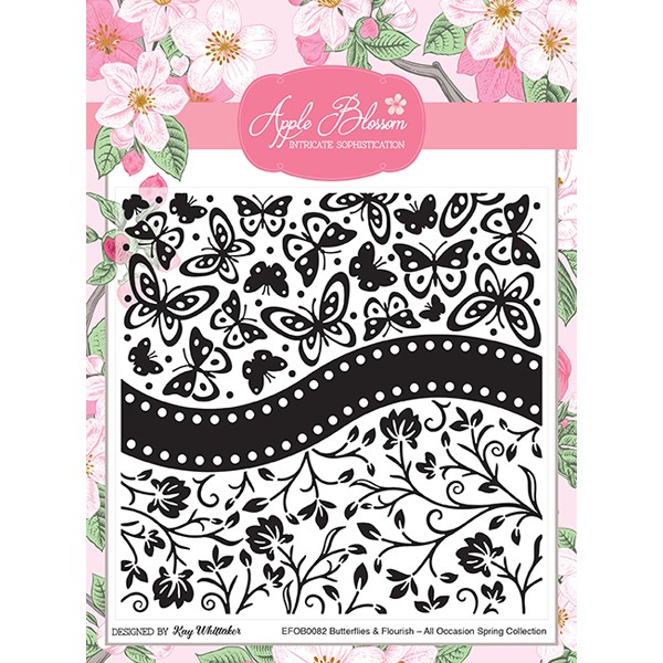 NEW Apple Blossom 'Butterflies & Flourish' Embossing Folder from