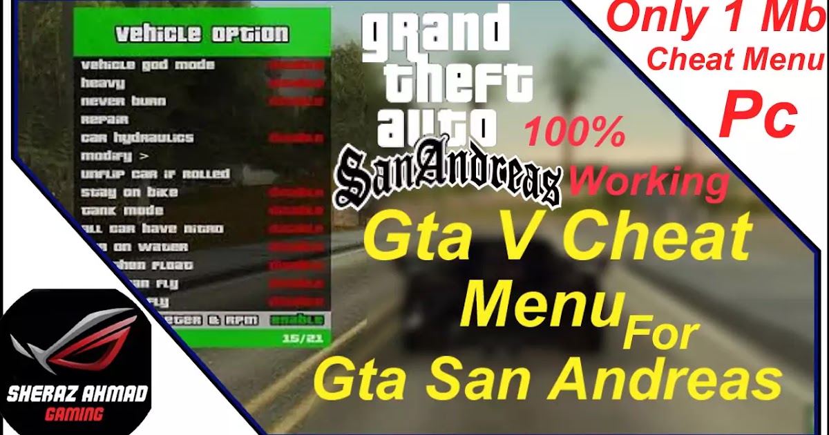 GTA 5 Cheat Menu For GTA San Andreas