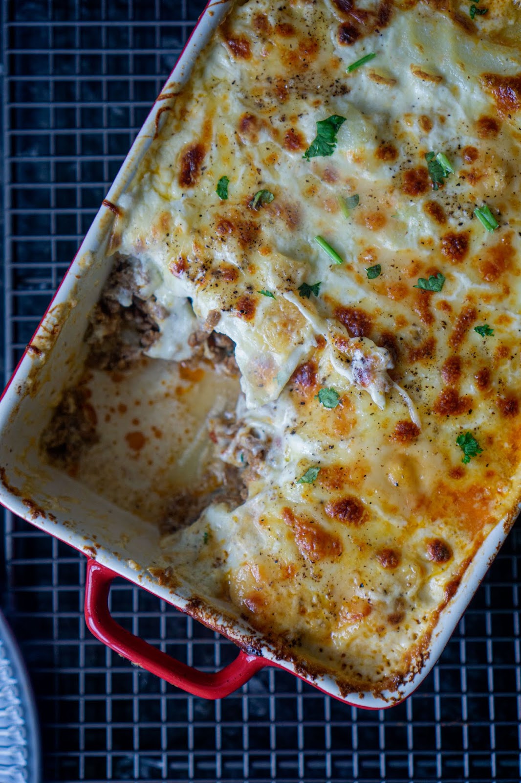 Meat & Potato Gratin Creamy Meat & Potato Casserole Hungry for Goodies
