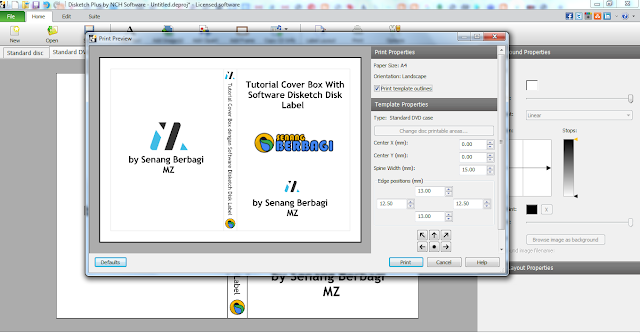 cara print cover box di printer Brother