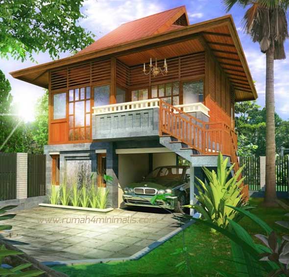 Contoh Desain Model Rumah Kayu Sederhana Di Kampung Pilihan