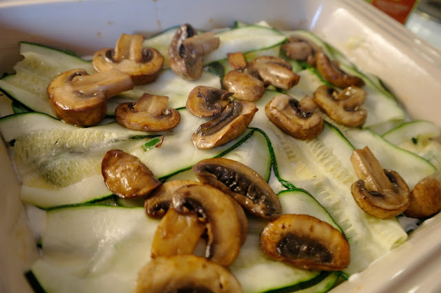 lasagne med svamp och zucchini