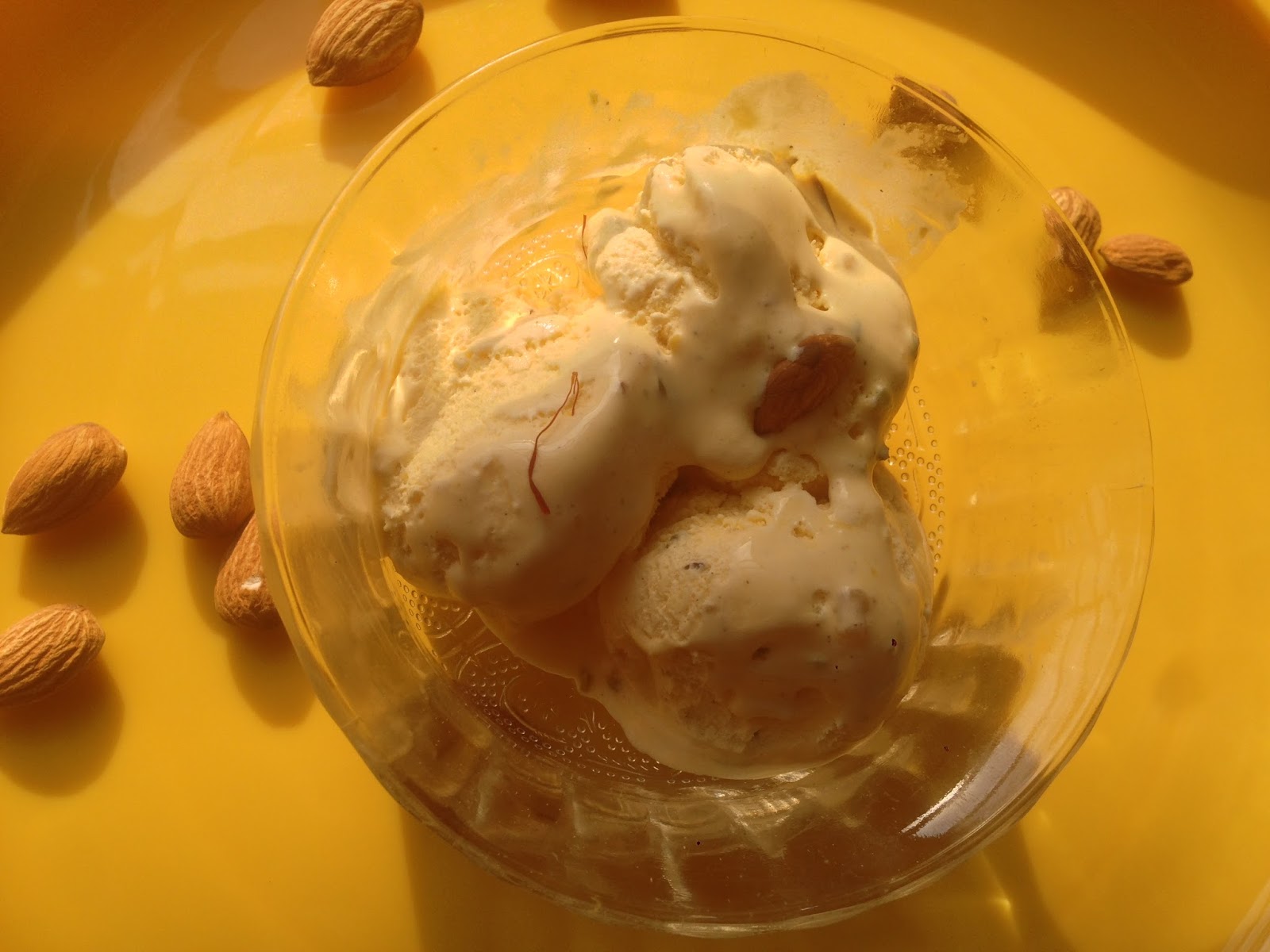 Saffron and pistachios ice cream or kesar pista ice cream Hellomomy