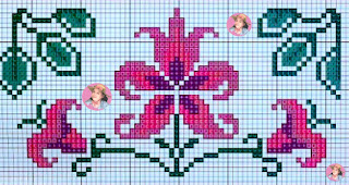 Patron de flores en punto de cruz 