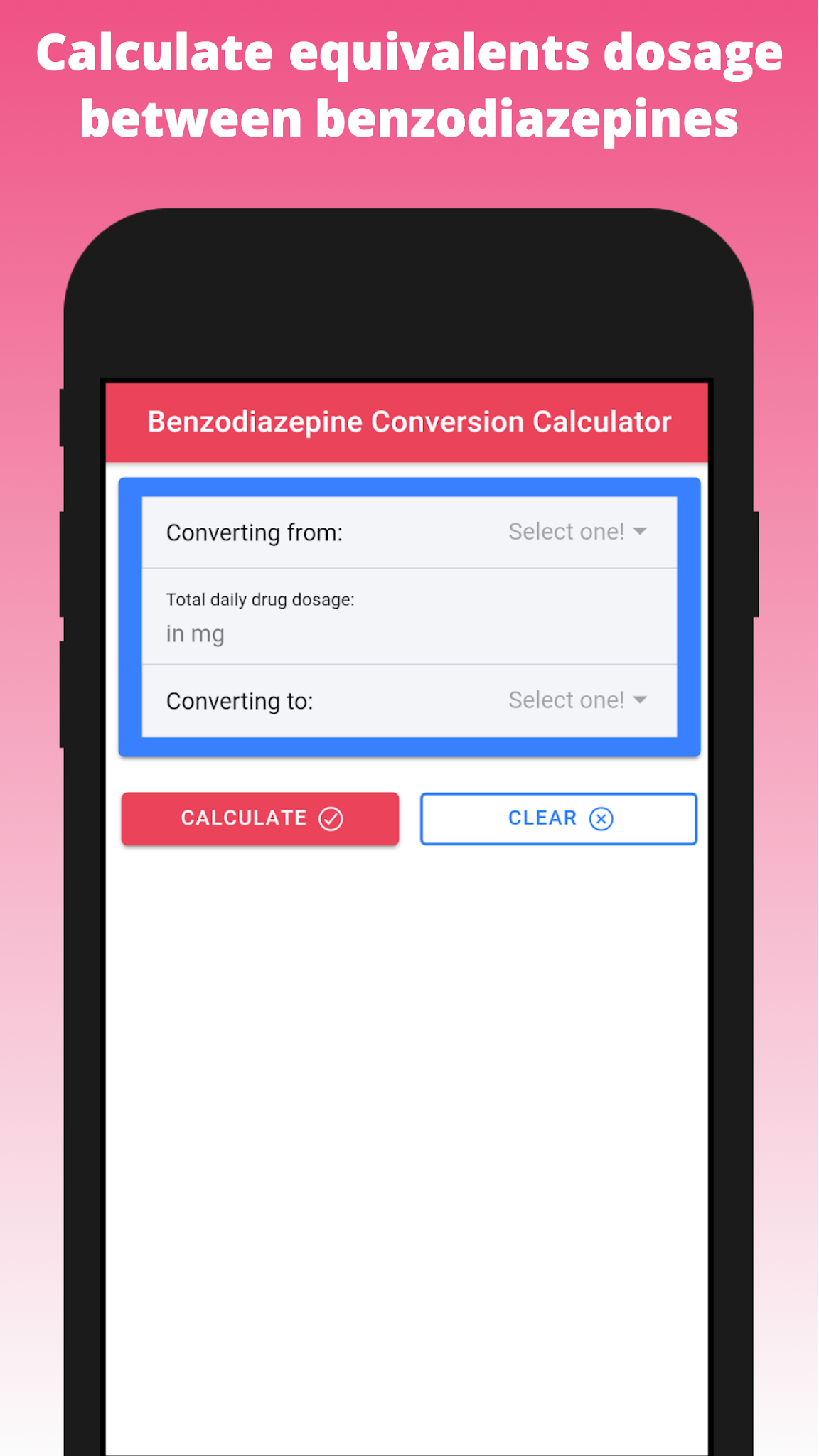 Benzodiazepine Conversion Dose Calculator iMedical Apps