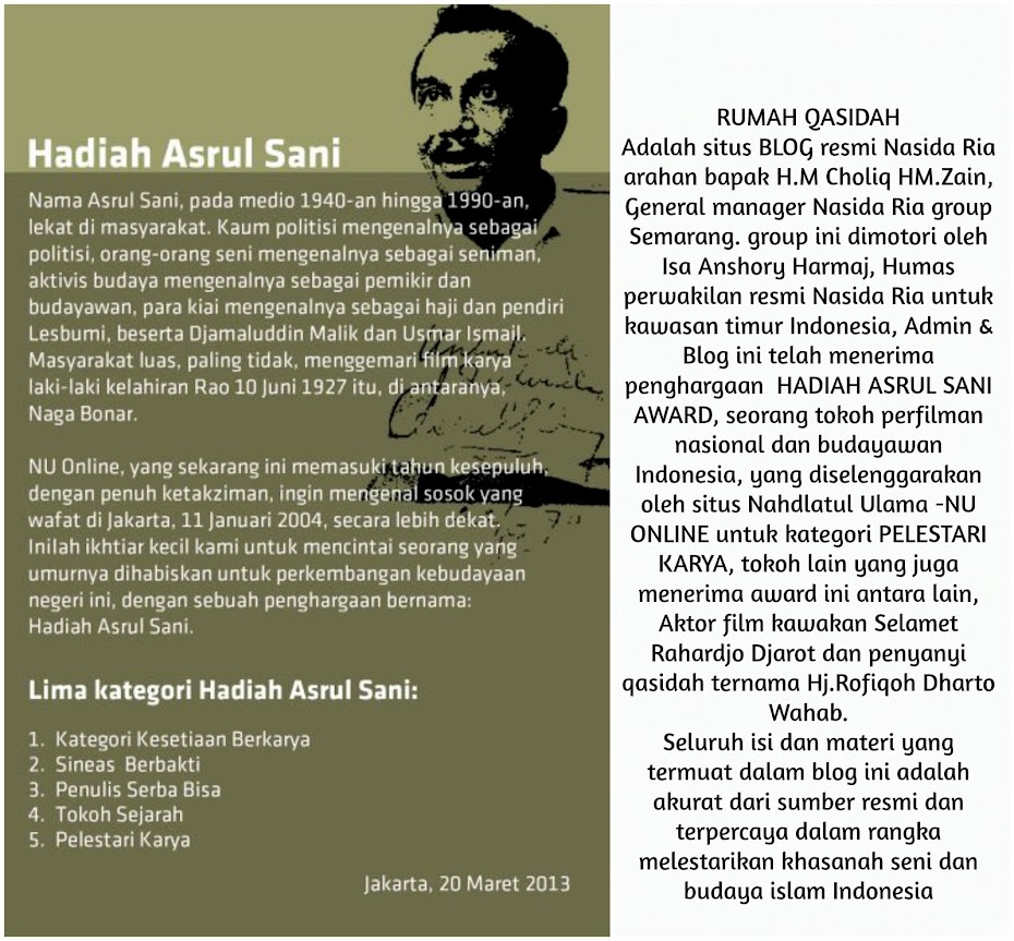 ASRUL SANI AWARD