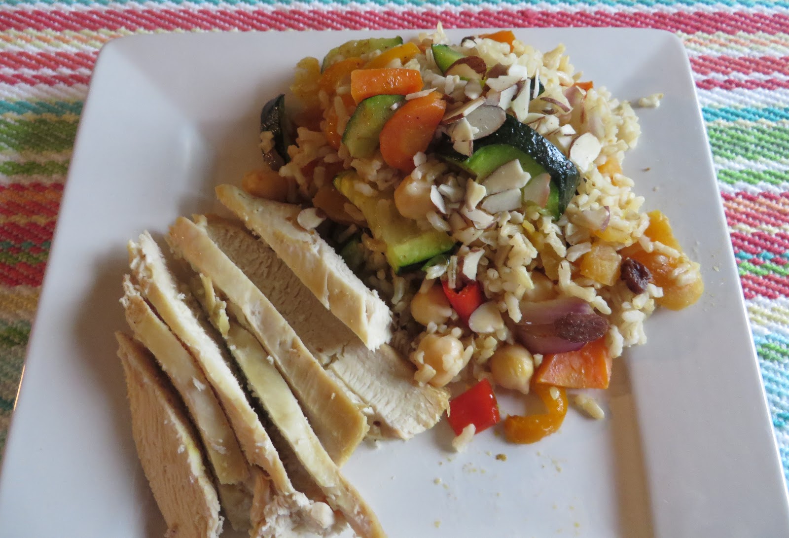 Ever Ready Moroccan Chicken with Roasted Vegetables, Chick Peas and