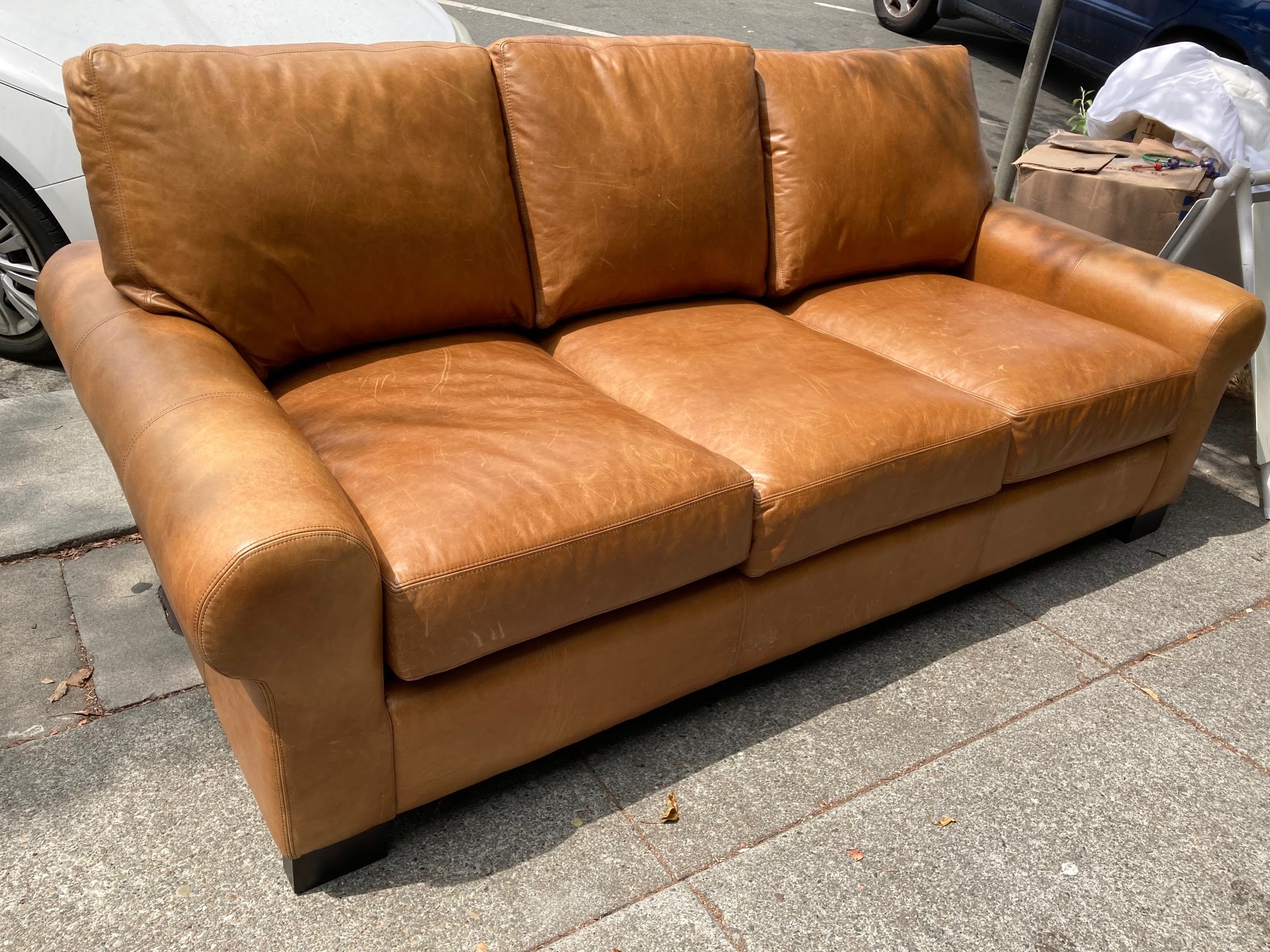 UHURU FURNITURE & COLLECTIBLES SOLD 108216 Light Brown Leather