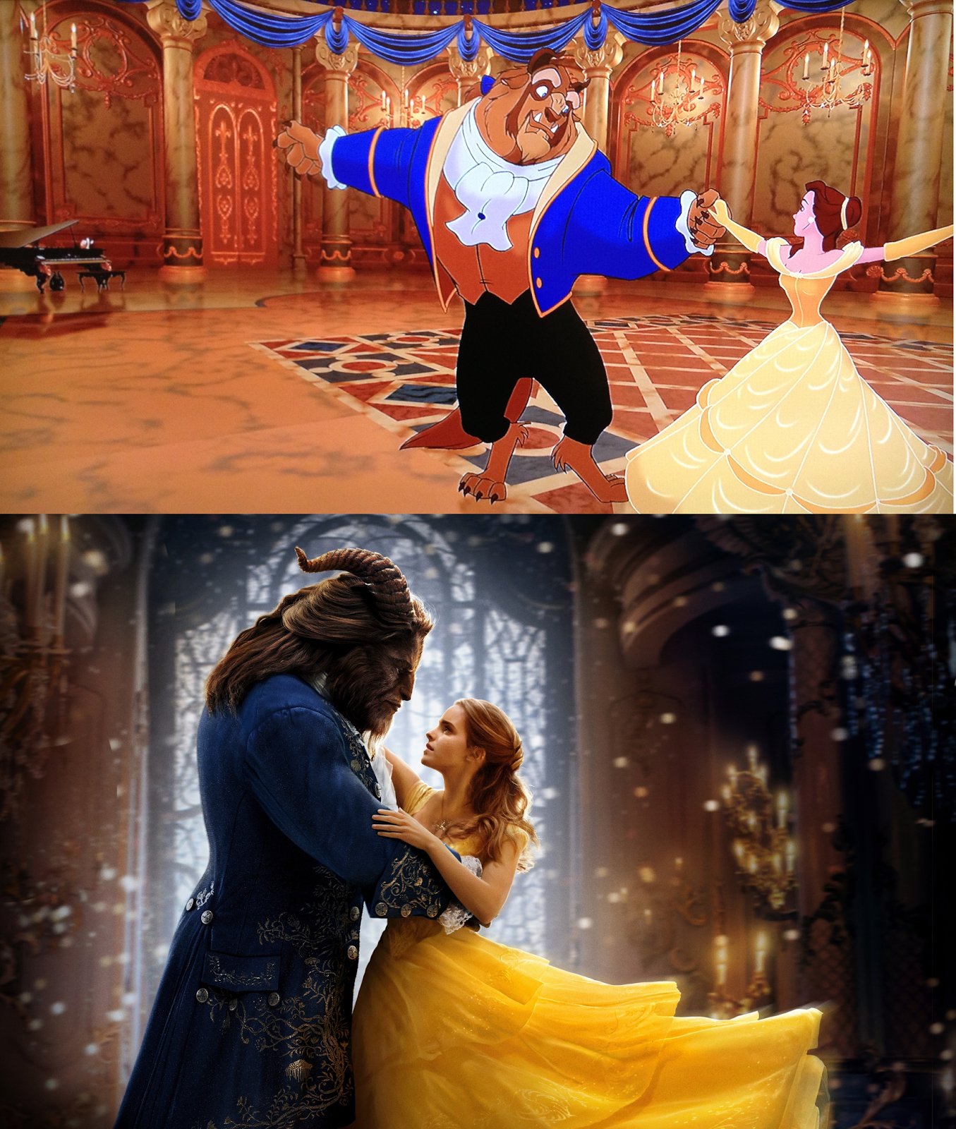 Disney's Beauty and the Beast Live action (2017) vs Cartoon (1991)