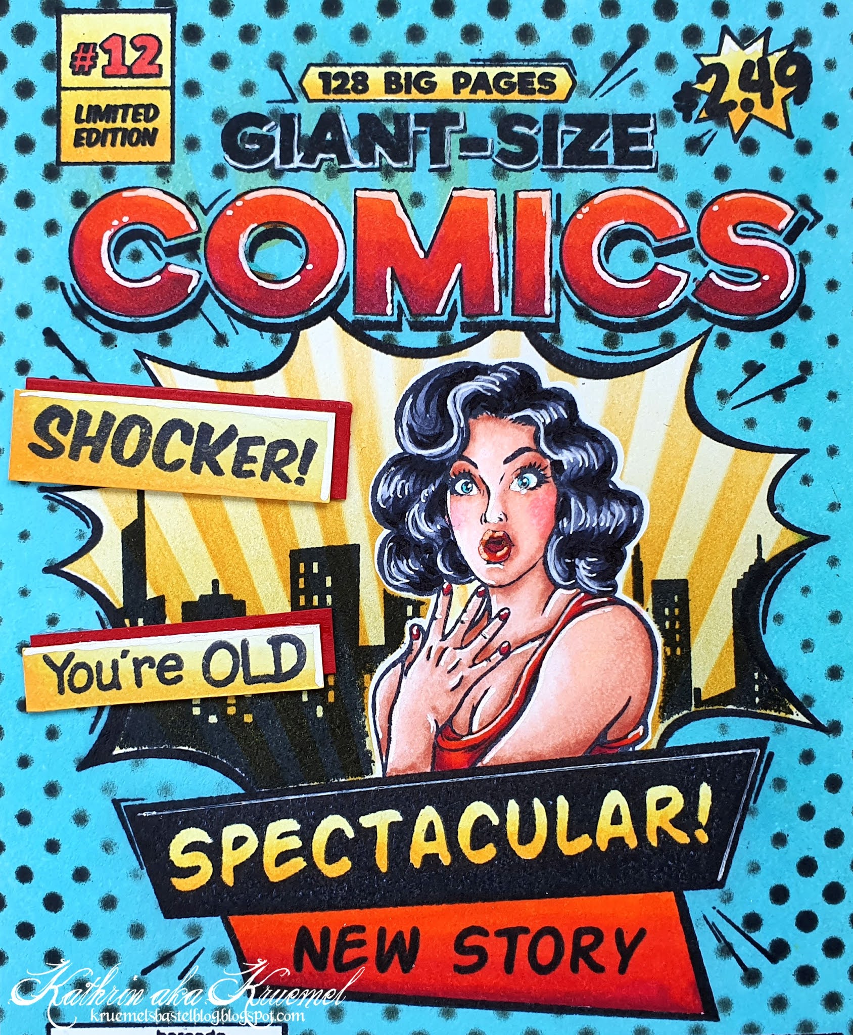 Kruemels Bastel-Blog: Eine Geburtstagskarte im Comic-Stil