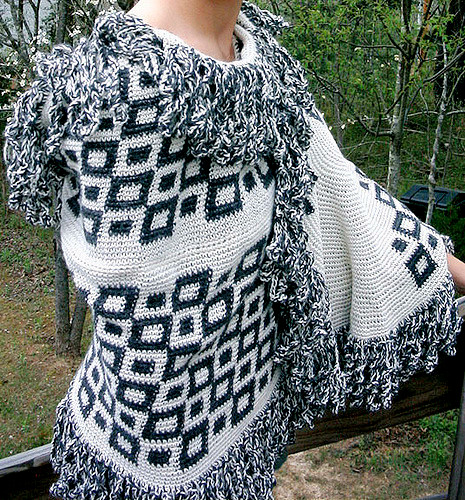 Cardigan sweater tapestry crochet pattern