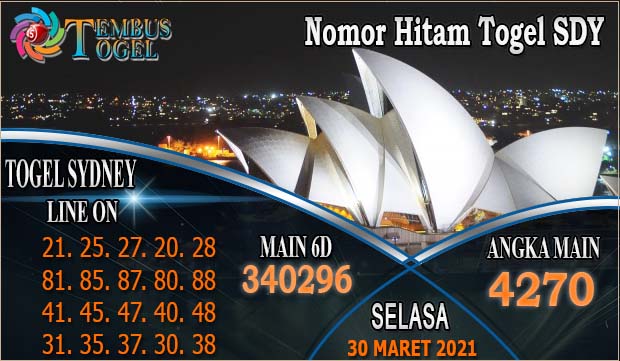 Nomor Hitam Togel Sidney, Selasa Tanggal 30 Maret 2021