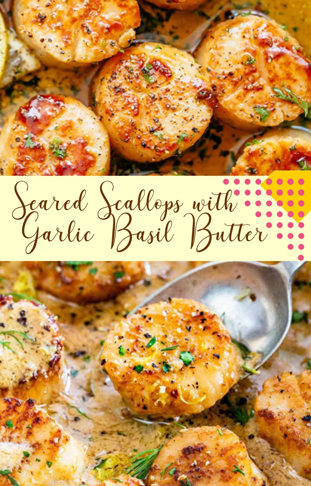 Seared Scallops with Garlic Basil Butter NURIZELIA FOODS