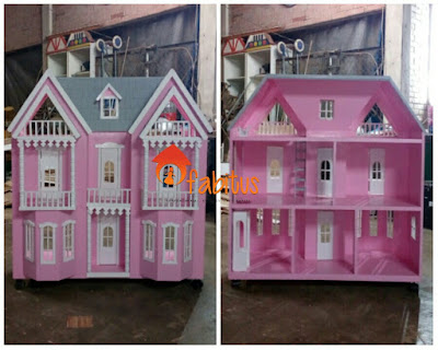 Rumah Boneka Barbie Medium Double Pink Abu