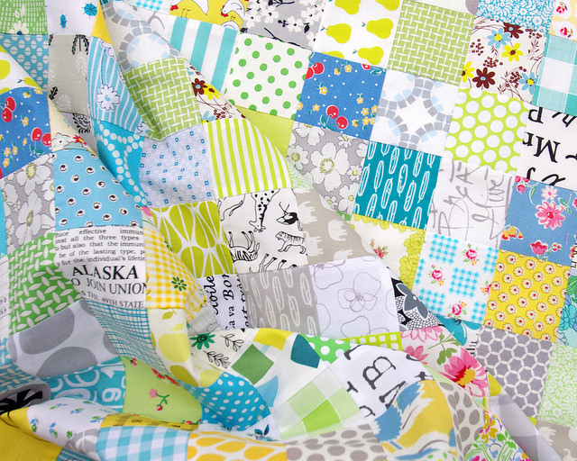 Green and Blue Patchwork Quilt | Red Pepper Quilts 2015