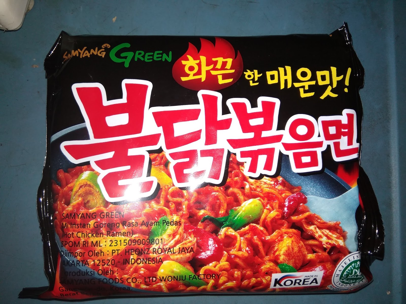 Review Samyang Green Mie Instan Goreng Rasa Ayam Pedas