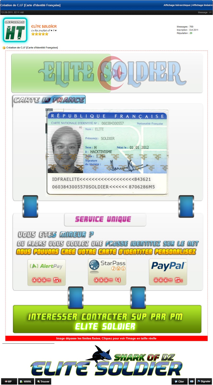 Fake French National Id