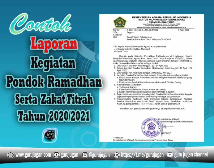 Contoh Laporan Kegiatan Pondok Ramadhan Tahun 1442 H Guru Jugan