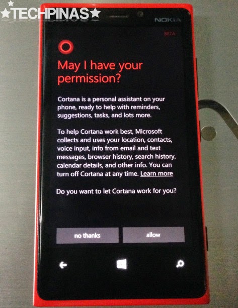 Cortana, Cortana Windows Phone 8.1