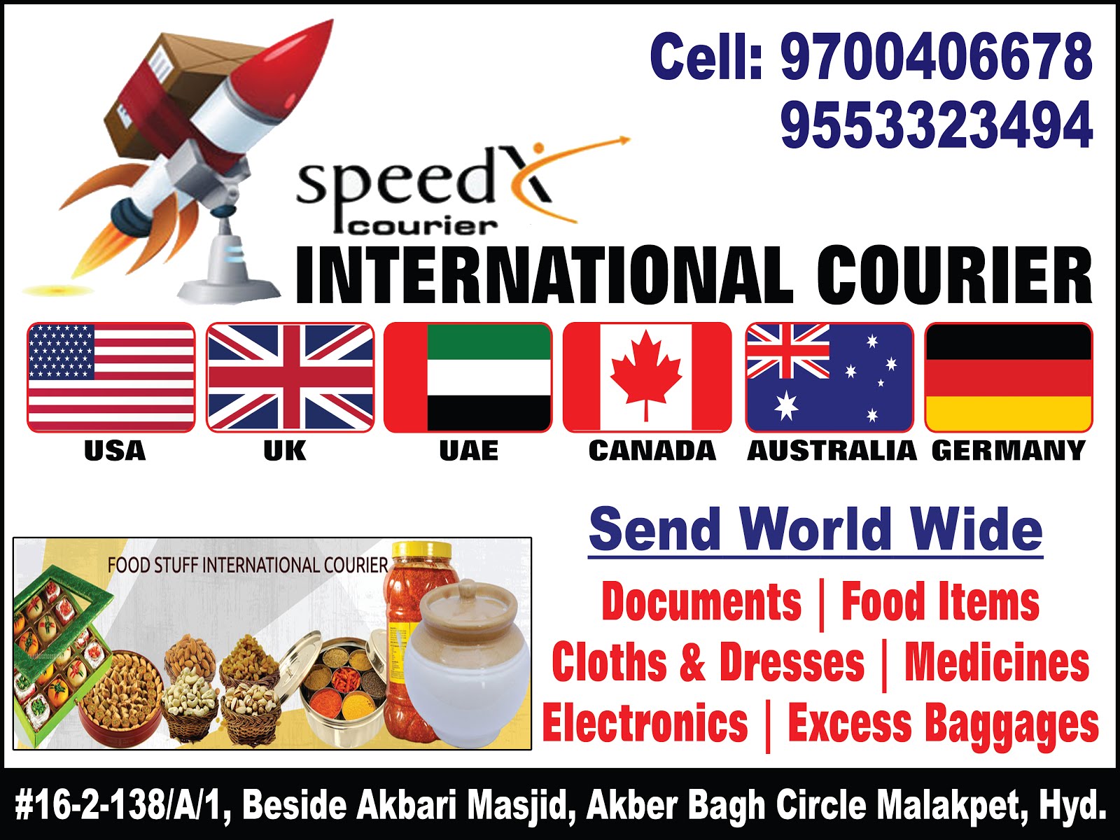 international courier services in Hyderabad India