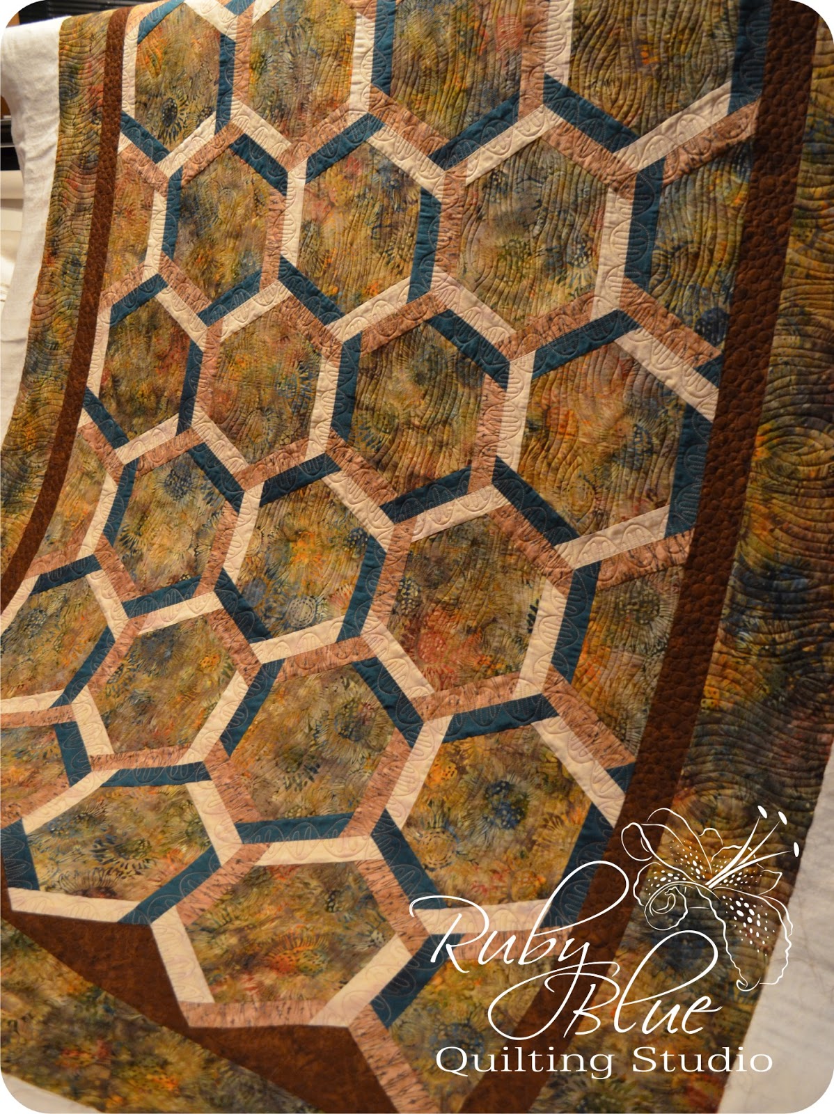 Ruby Blue Quilting Studio Machine Quilting Interlocking Hexagons