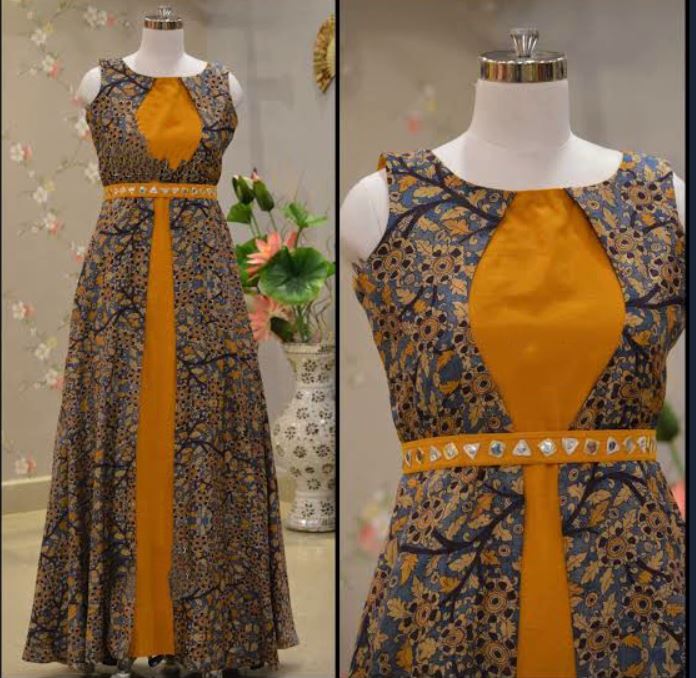 kalamkari long frocks models