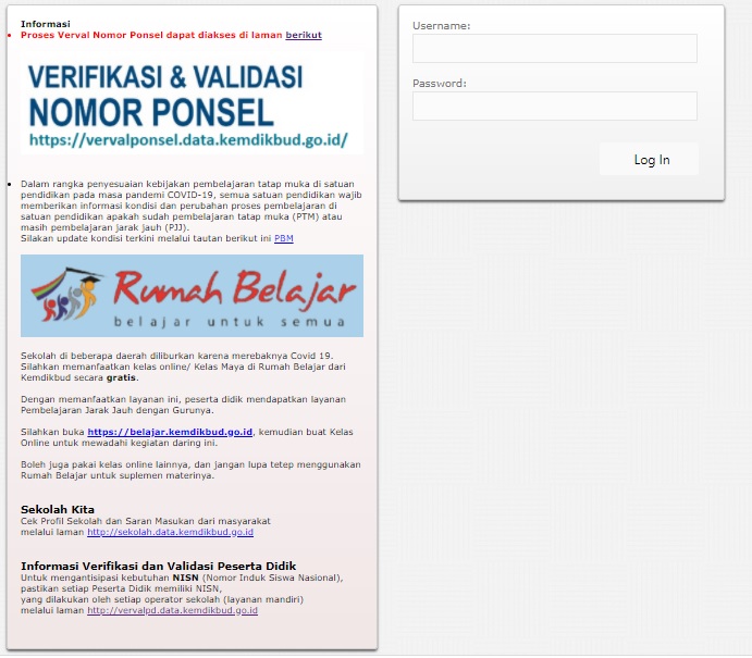 Link Baru Verval Nomor Ponsel Dan Verval Pendataan Pendidikan Lainnya Di Tahun Pelajaran 2020 2021 Dadang Jsn