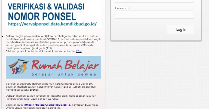 Link Baru Verval Nomor Ponsel Dan Verval Pendataan Pendidikan Lainnya Di Tahun Pelajaran 2020 2021 Dadang Jsn