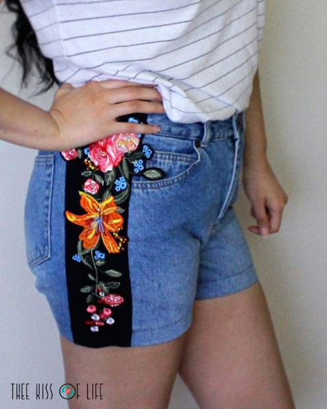 Refashion | Upcycled Too Small Vintage Jeans into Shorts | thee Kiss of ...