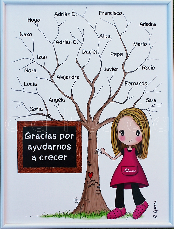 Árbol huellas profe personalizado