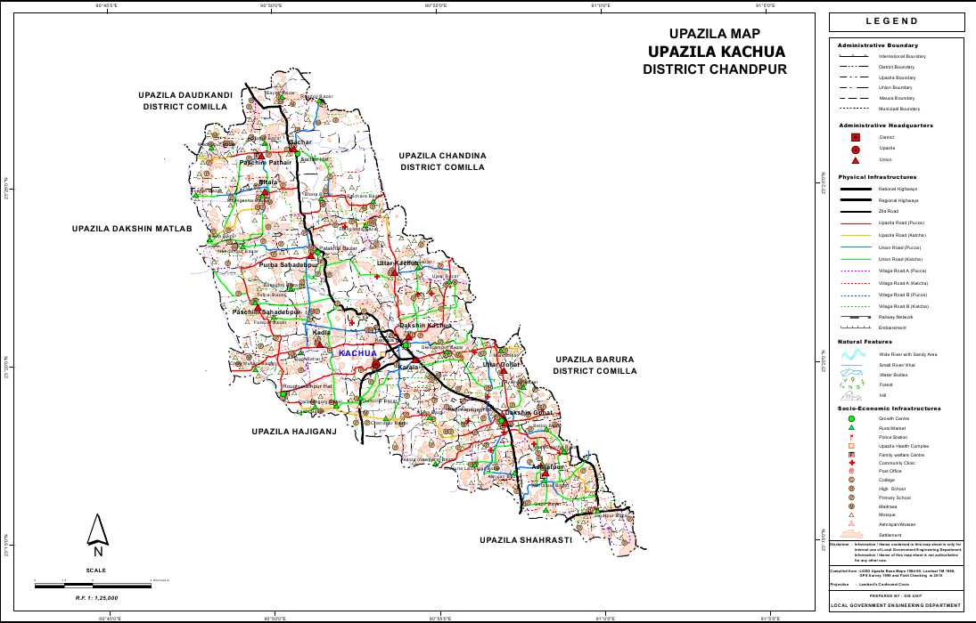Kachua Upazila Map Chandpur District Bangladesh