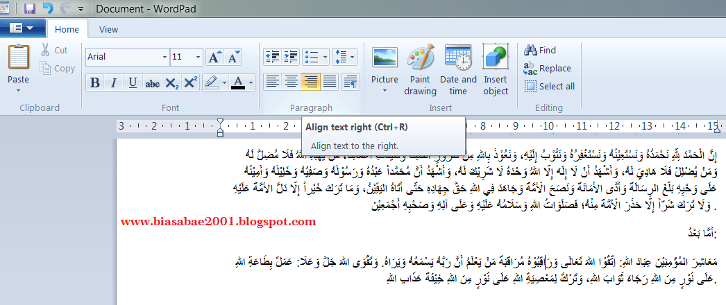 Biasa Bae Cara Copy Paste Tulisan Arab di Ms. Word