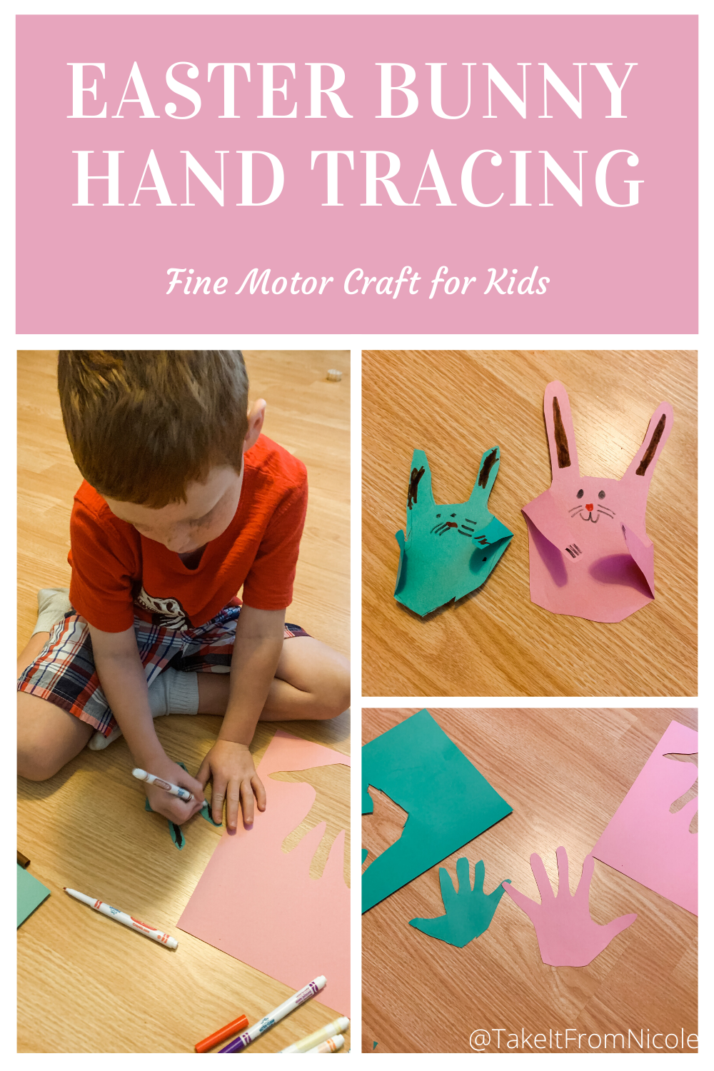 Easter Bunny Hand Tracing Craft Take It From Nicole