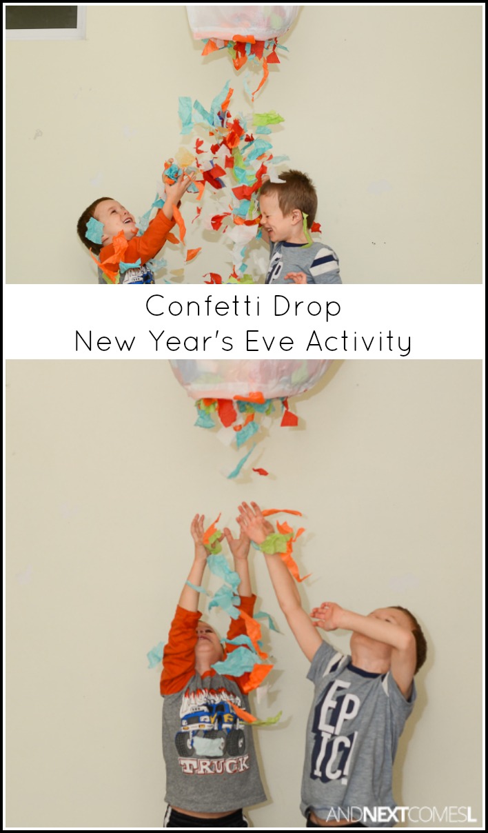 Confetti Drop {New Year's Eve Activity for Kids} And Next Comes L