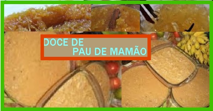 RECEITA DE DOCE PAU DE MAMÃO