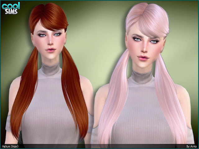 Женские прически с хвостами для The Sims 4 со ссылками на скачивание