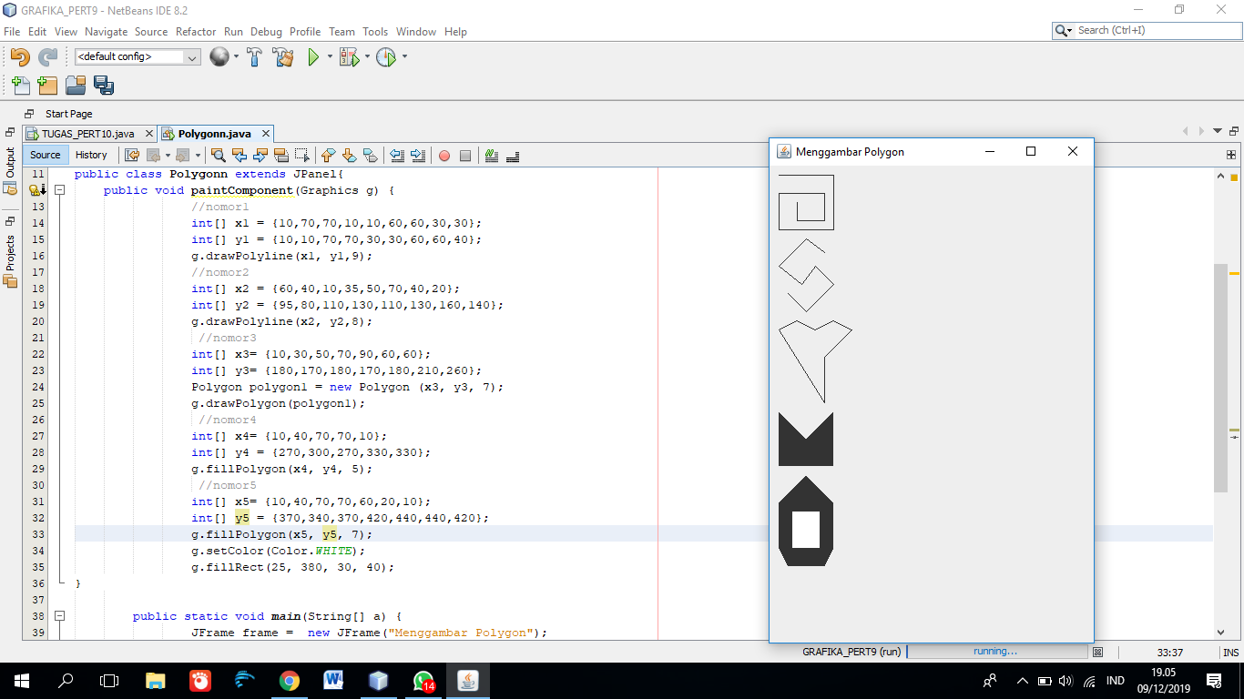 Cara Membuat Poligon Dan PolyLine Pada Java Netbeans: Desember 2019