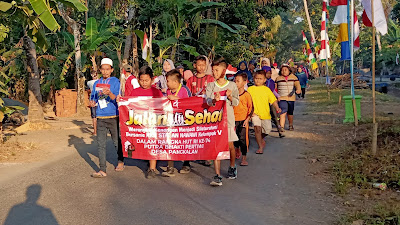 KKN STAI AN-NAWAWI Berjan Bersama Karangtaruna Desa Pangkalan, Peringati HUT RI ke 74