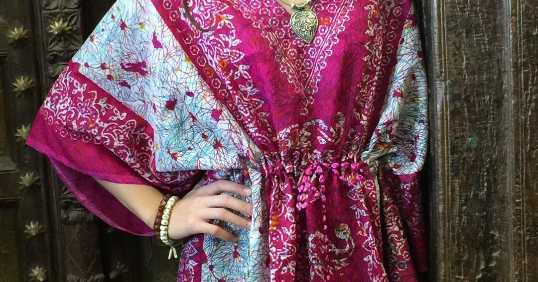 Bohemian Womens Cover Up Kaftan Dress: Crepe Kaftan