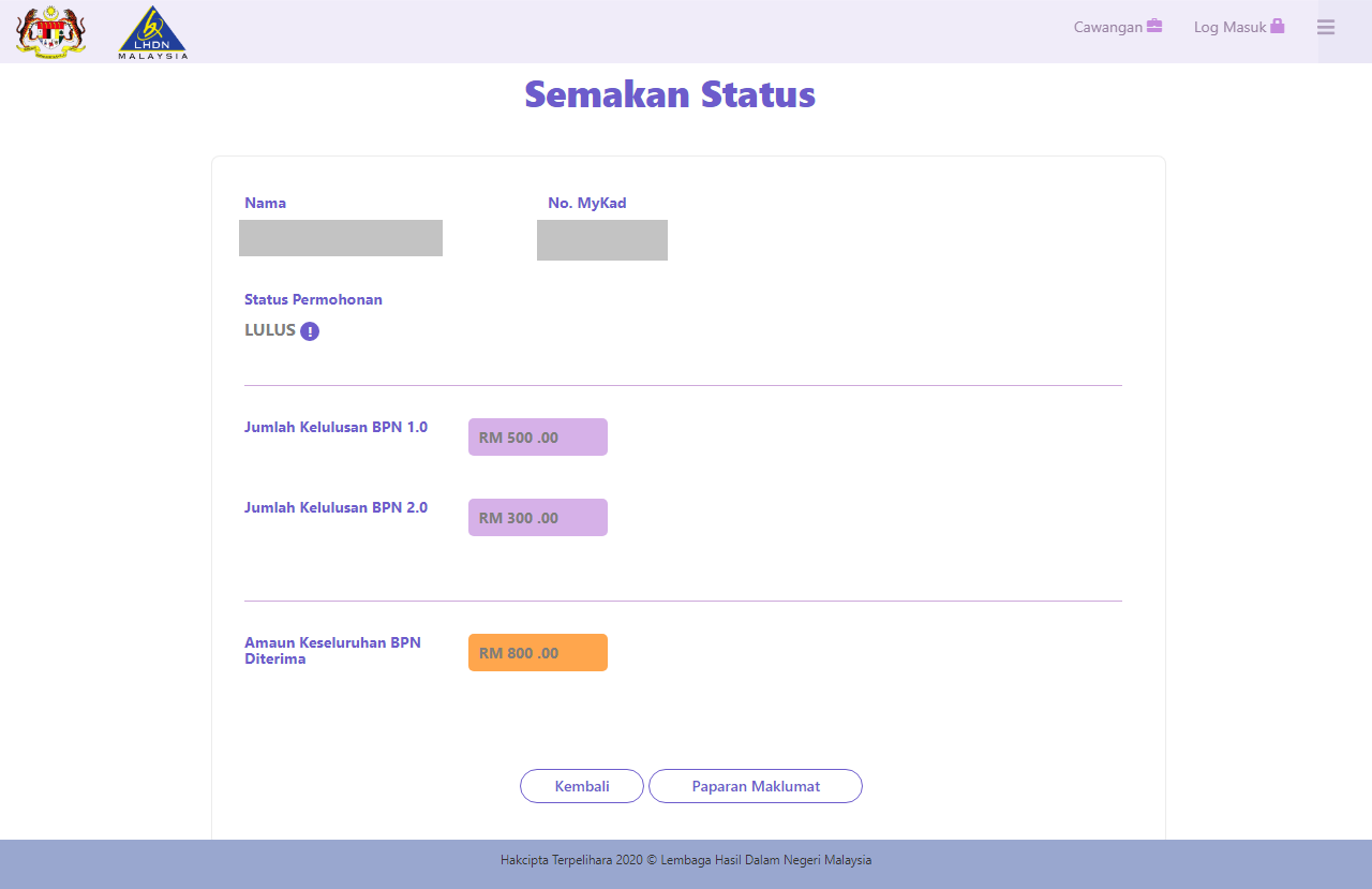 Semakan bpn 2021