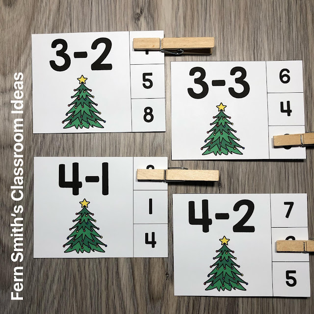 Download This December Subtraction Matching Clip Card Math Centers For Your Classroom Today!