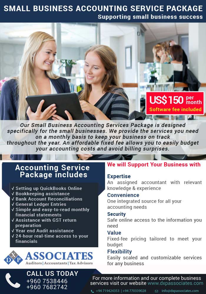 Any business new or old, big or small needs efficient accounting services to sustain and grow. Having your books of accounts in top shape all the year round is a remarkable achievement that can help your business to function smoothly and provide grounds for sound and promising business decisions. As your accounting needs will continue to grow with your business, you need to pay careful thought to a long term and viable solution for this vital part of your business. By hiring DXP Associates to take care of all your accounting needs, you can ensure a step in the right direction. By letting us be your professional accountants, not only would you have availed the services of highly qualified, experienced professionals not commonly available at an affordable price for small businesses, you would also have more time and saved resources to run your business successfully. Our services are innovative, unique and customised depending on the specific needs of our clients. We are committed to providing high quality service with the highest standards of accuracy to ensure you get the best value for your money. We offer a broad spectrum of accounting, auditing, tax and business consulting services to both individuals and businesses in a professional, accurate, and cost-effective manner.