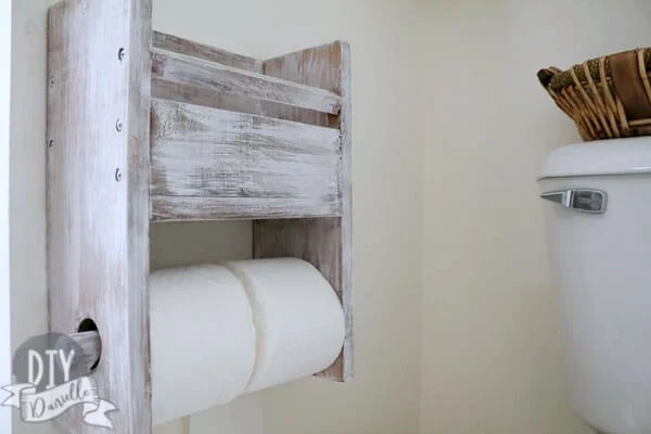 DIY wood toilet paper holder